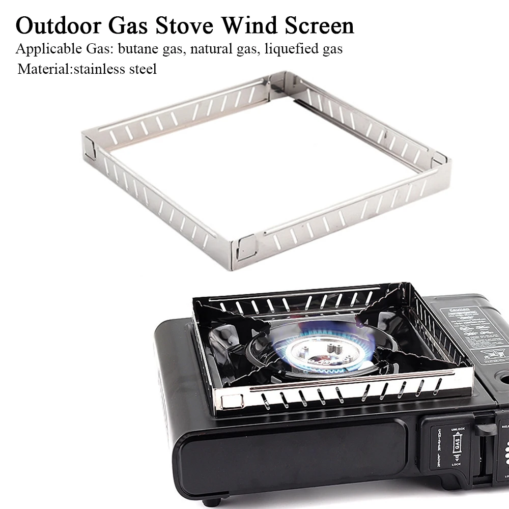 Outdoor Gas Camping Oven - 야외 가스 스토브 바람막이 스테인리스 접이식
