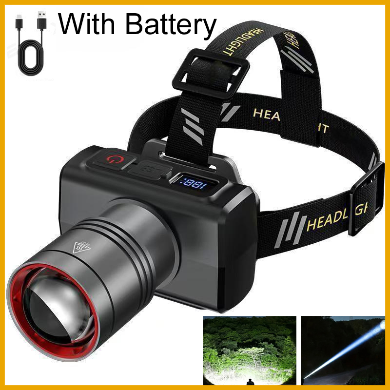 Outdoor Camping Lantern - 2026 LED 디지털 충전식 헤드램프 초강력