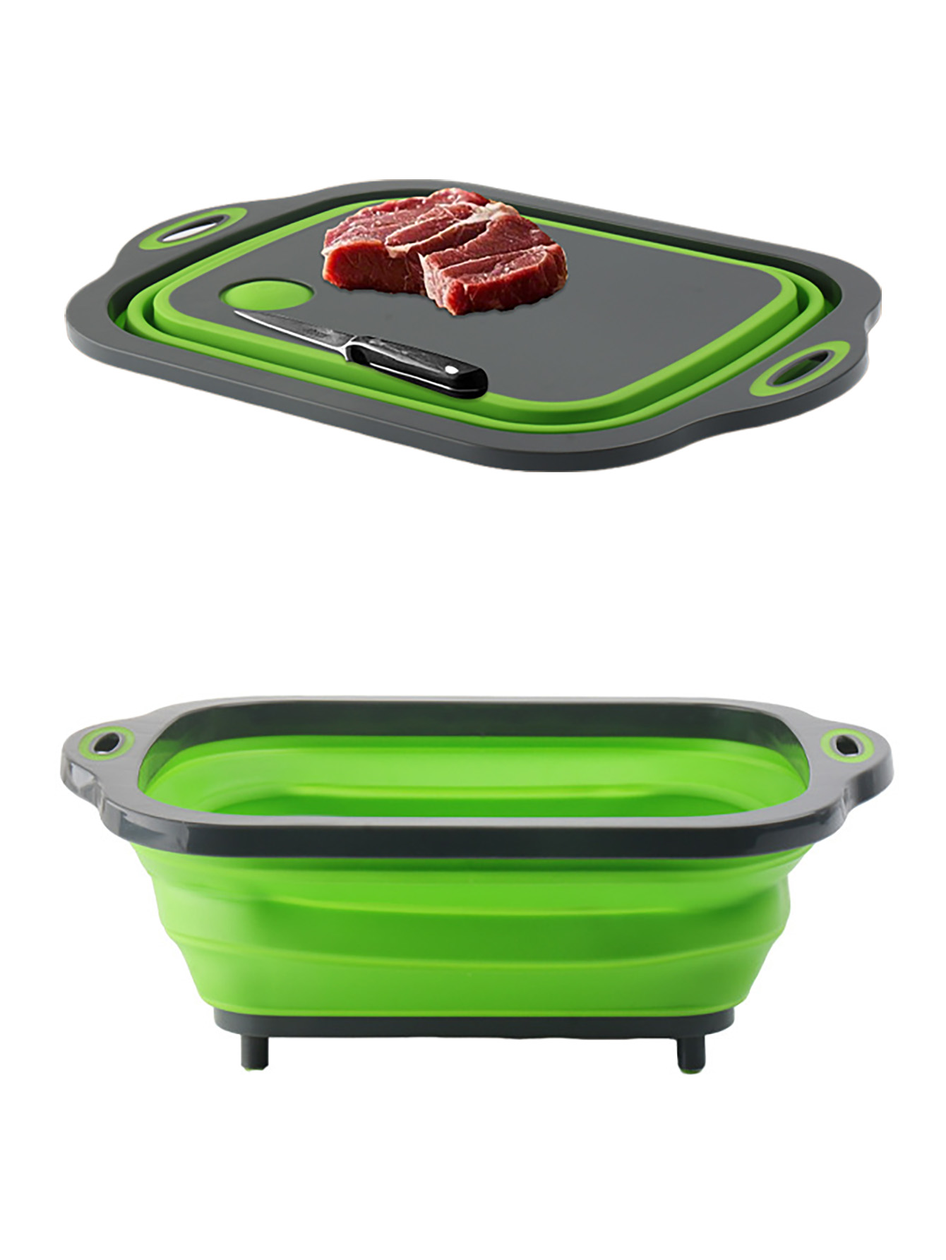Outdoor Camping Sink - 캠핑용 접이식 도마 식기 세척통 바베큐