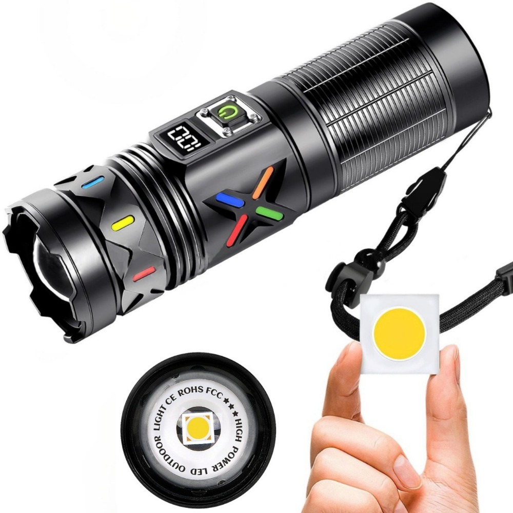 Outdoor Camping Lantern - 고출력 LED 손전등 텔레스코픽 줌 USB