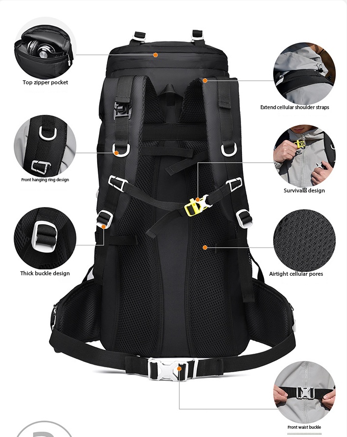 60L 대용량 전문 하이킹 배낭 남녀공용 야외 캠핑 트 - Outdoor Camping Backpack 리뷰 및 가격