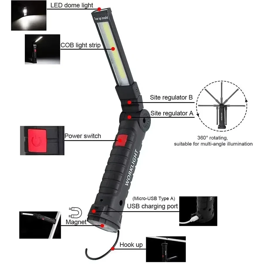 충전식 자석 작업등 플래시라이트 휴대용 캠핑 랜턴 LE - Outdoor Camping Lantern 리뷰 및 가격