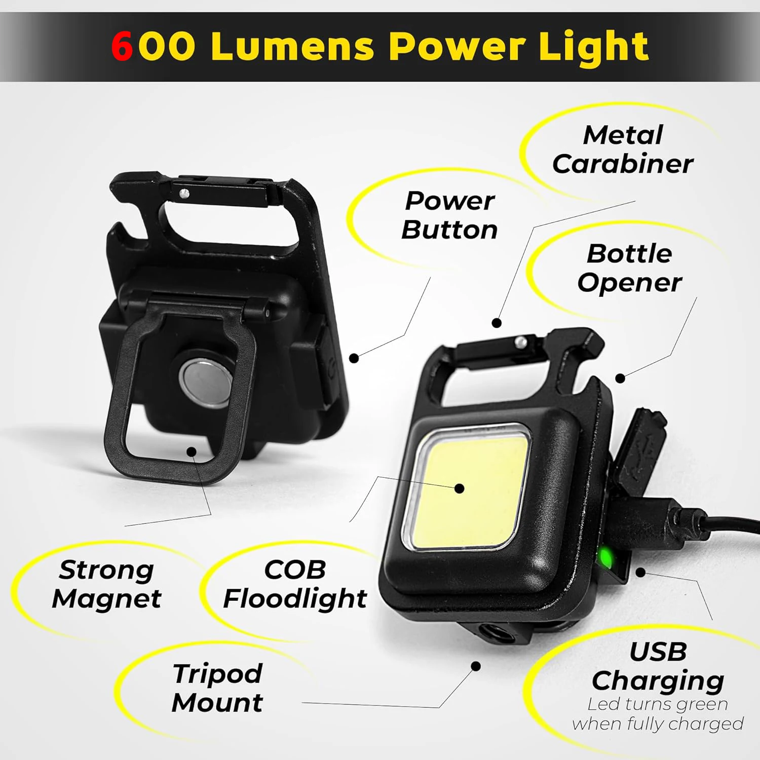 휴대용 키체인 라이트 미니 다기능 캠핑 손전등 USB  - Outdoor Camping Lantern 리뷰 및 가격