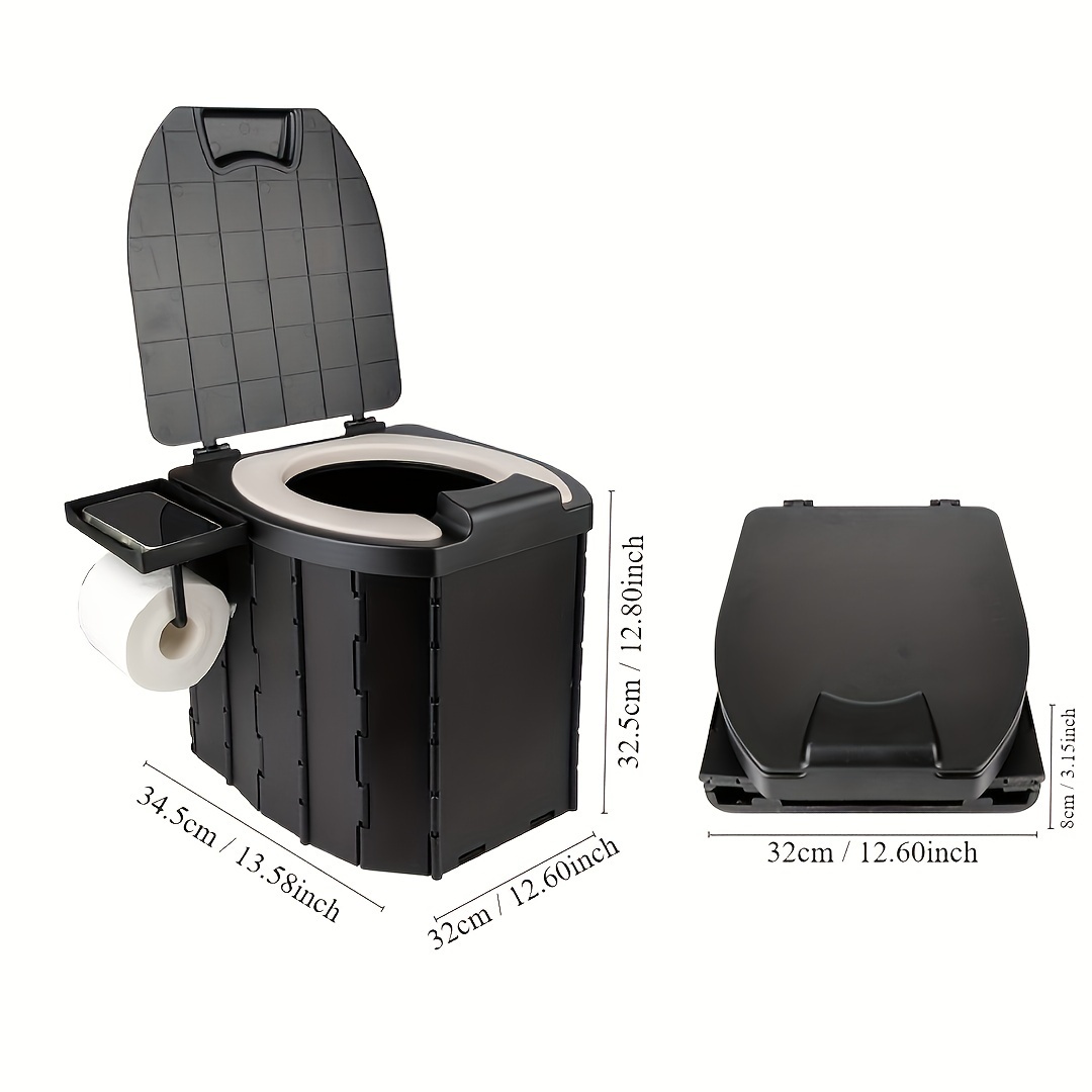 휴대용 접이식 변기 (PU 시트 쿠션, 휴대폰 거치대, - Outdoor Camping Quilt 리뷰 및 가격