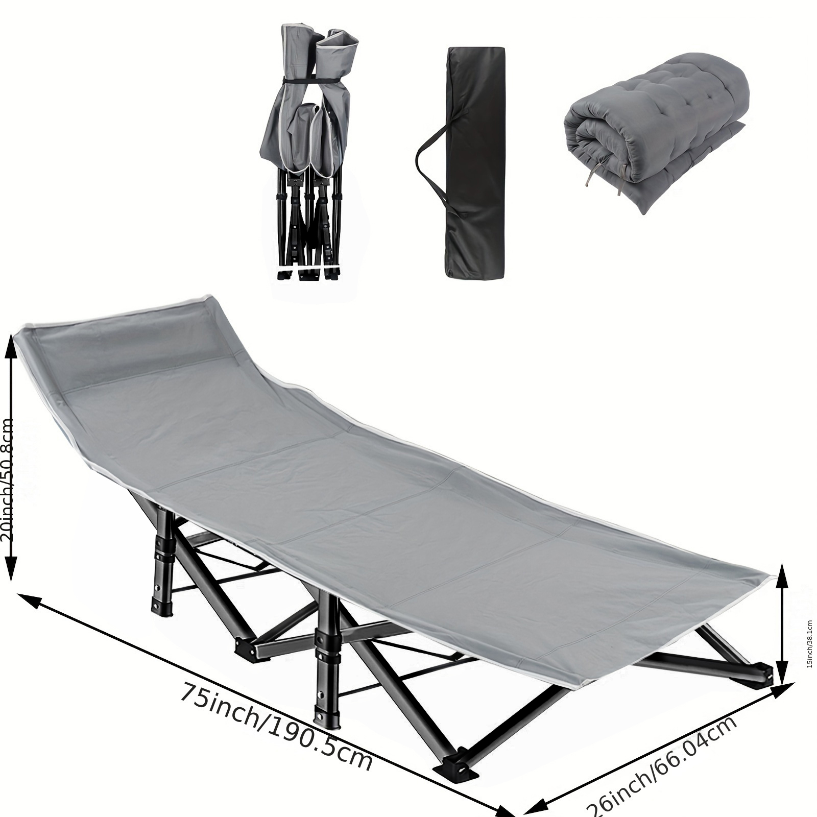 헤비 듀티 접이식 캠핑 침대 (탈부착 가능 매트리스 포 - Outdoor Camping Cot 리뷰 및 가격