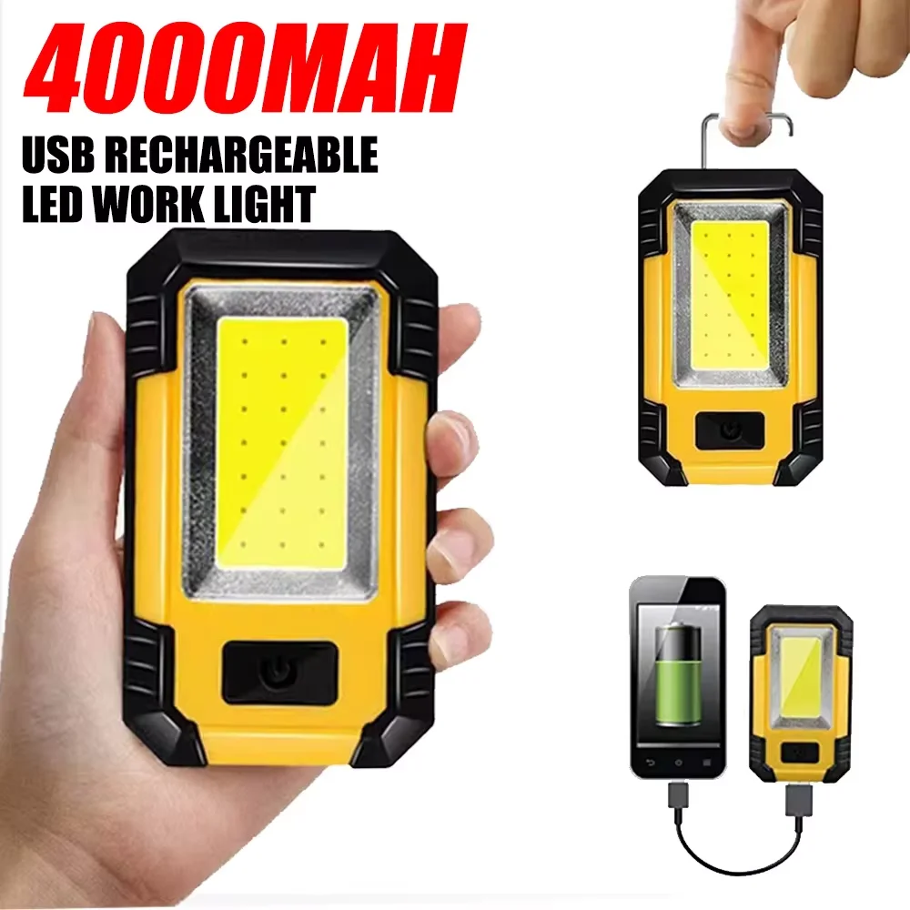 휴대용 4000mAh 충전식 작업등 초강력 COB 손전 - Outdoor Camping Lantern 리뷰 및 가격