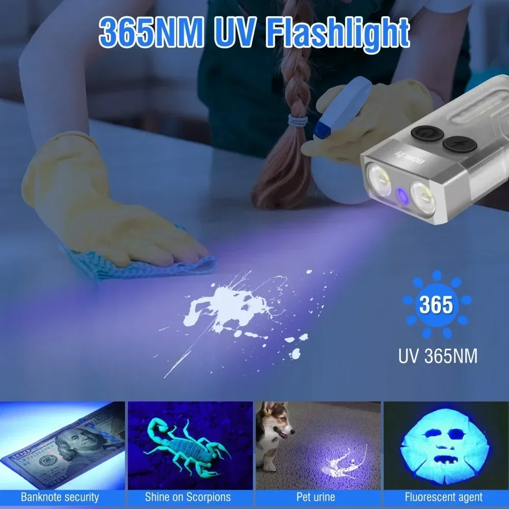 BORUiT V10 키체인 UV LED EDC 형광 플 - Outdoor Camping Lantern 리뷰 및 가격