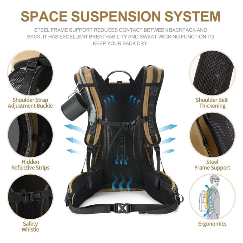 대형 방수 내구성 하이킹 배낭 통기성 텐트 수납 기능  - Outdoor Camping Backpack 리뷰 및 가격