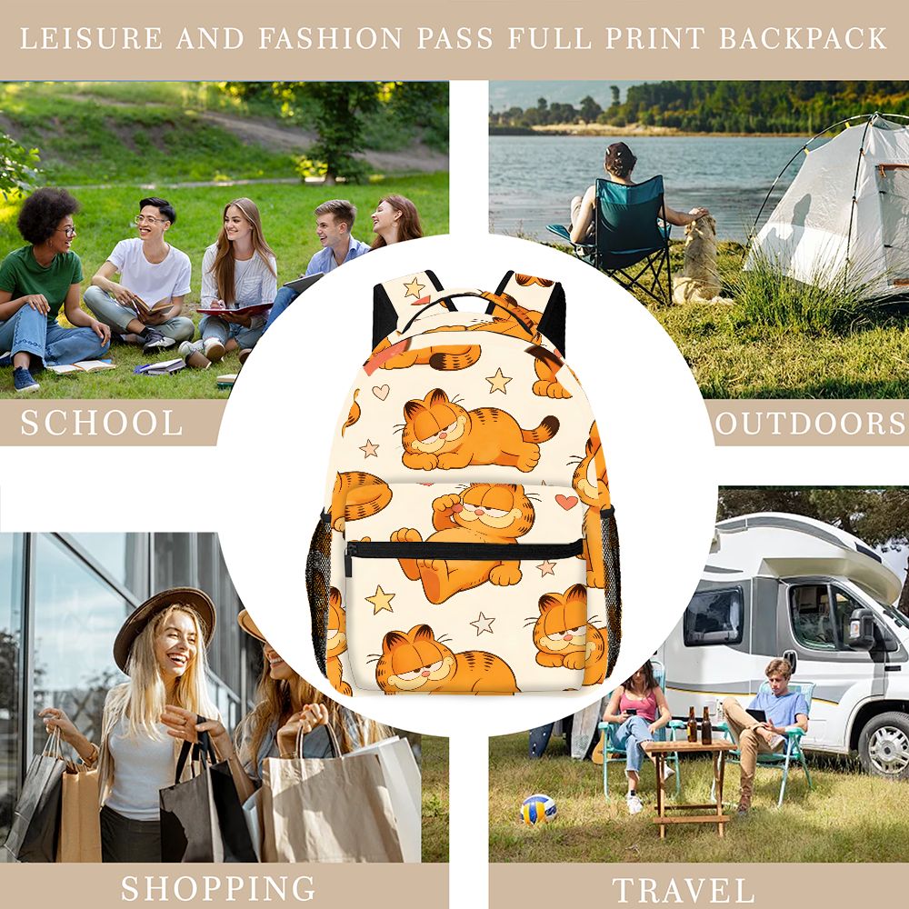 재미있는 게으른 가필드 배낭 스타 하트 프린트 피크닉  - Outdoor Camping Backpack 리뷰 및 가격